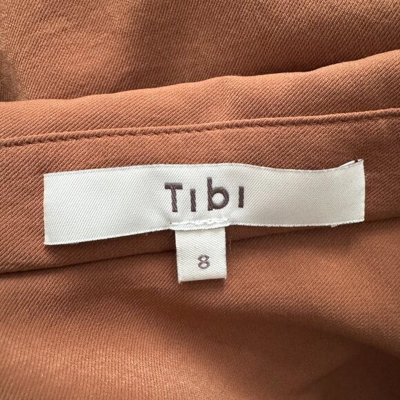 Tibi Soft Drape Slim Shirt in Cocoa Brown, size 8 - Picture 6 of 10